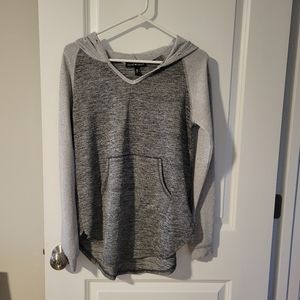 Derek Heart, black and gray hooded shirt, size M